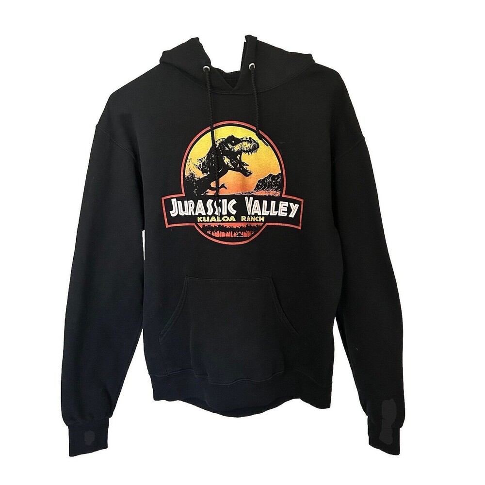 Jurassic Park Valley Kualoa Ranch Kaneohe Hawaii M Hoodie Sweatshirt Black